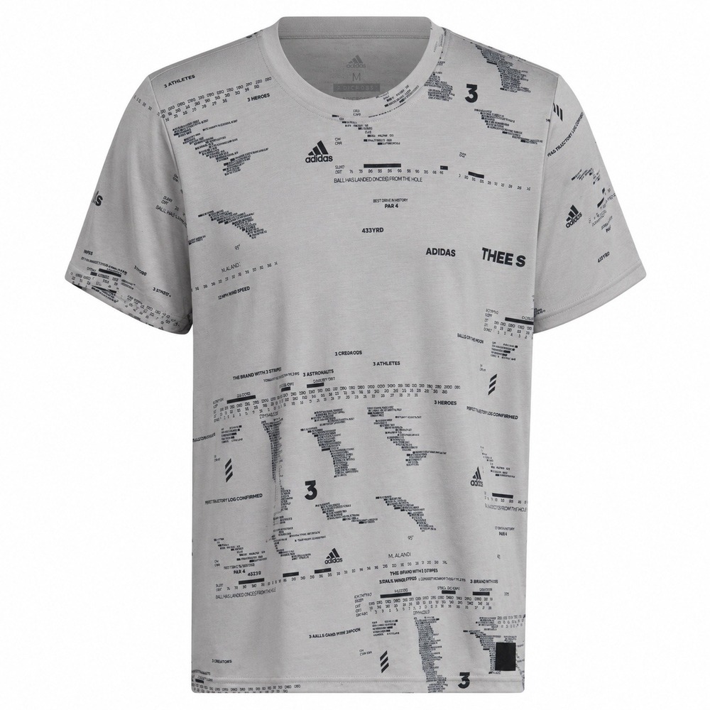 Adidas Adicross Mens Gray Lunar Flight Plan Graphic Golf T-Shirt Size M